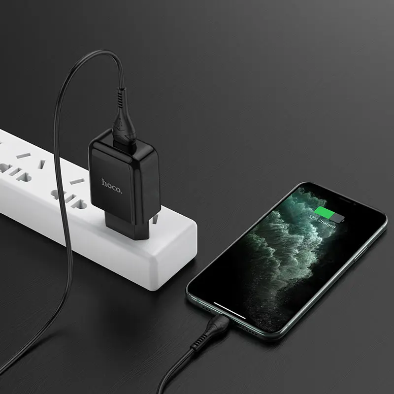 Мережеве зарядне HOCO N2 1USB 2,4A кабель lightning), зображення 6 Мережеве зарядне HOCO N2 1USB 2,4A кабель lightning), зображення 6