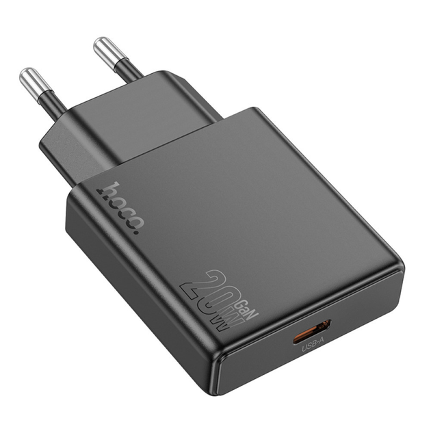 Мережеве зарядне HOCO N37 USB-C 3А PD20W QC3.0 Black), зображення 8