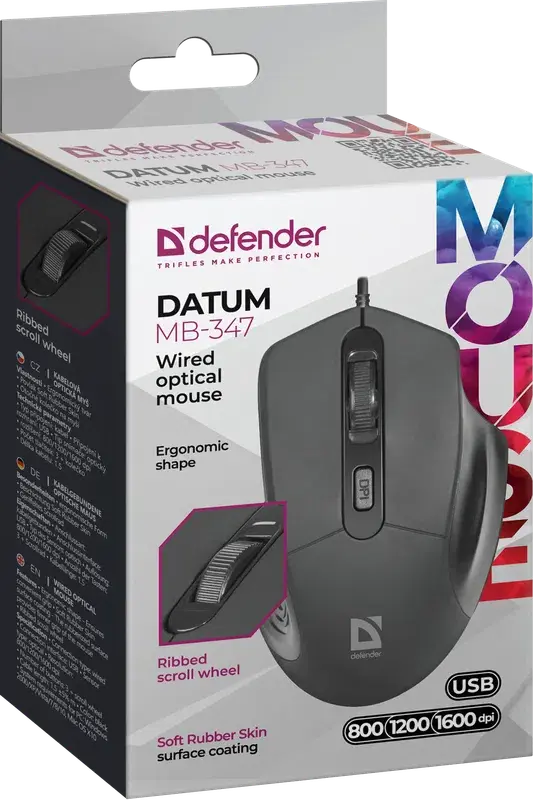 Миша DEFENDER Datum MB-347 4 кнопки black), зображення 6 Миша DEFENDER Datum MB-347 4 кнопки black), зображення 6