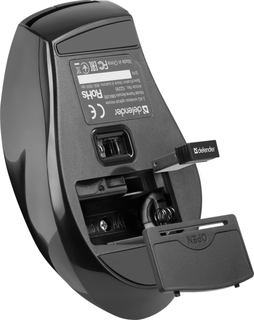 Миша бездротова DEFENDER Accura MM-295 Wireless 6 кнопок 800-1600 dpi black), зображення 6