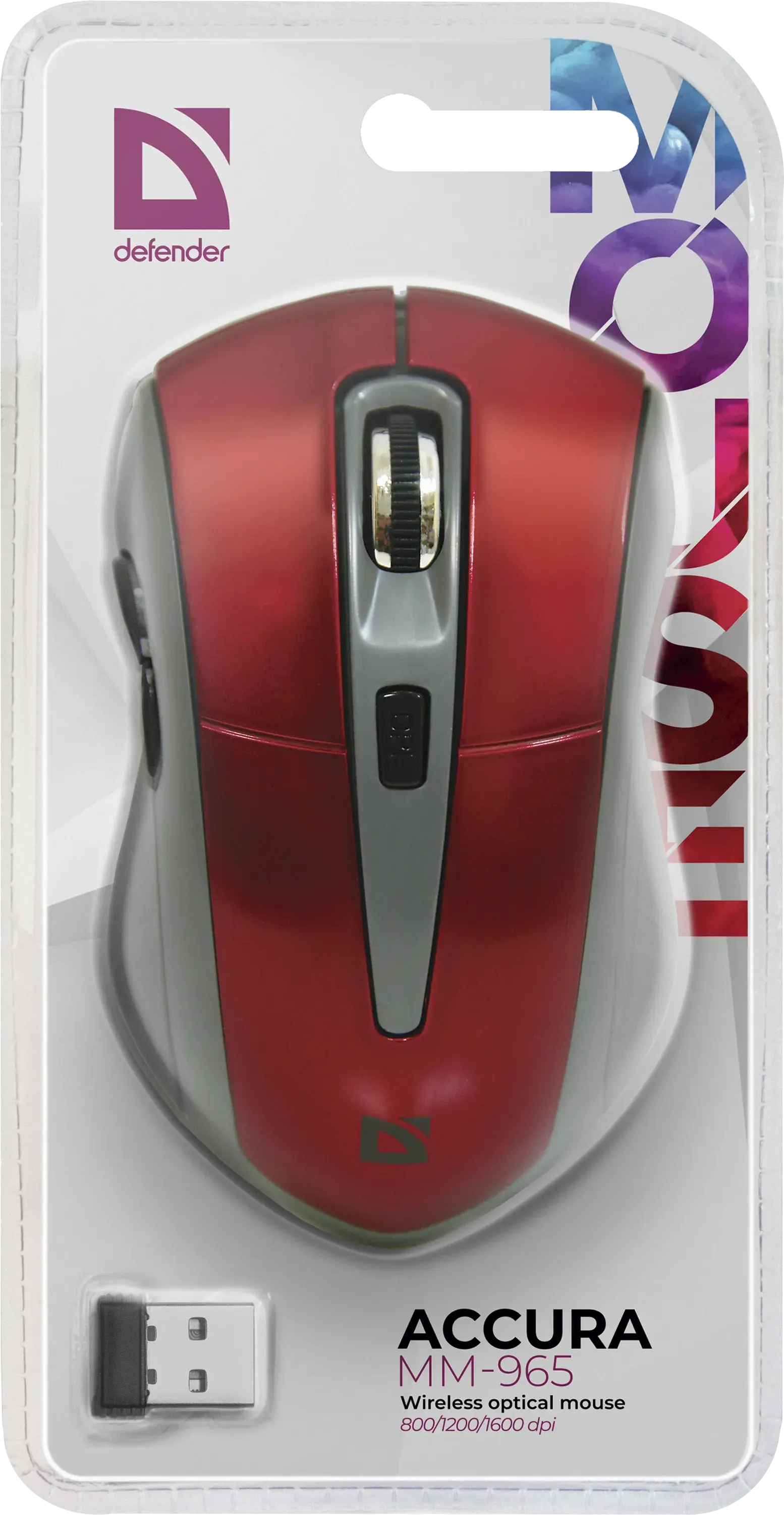 Миша бездротова DEFENDER Accura MM-965 Wireless Red ), зображення 3