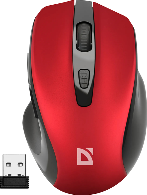 Миша бездротова DEFENDER Prime MB-053, червона ), зображення 2