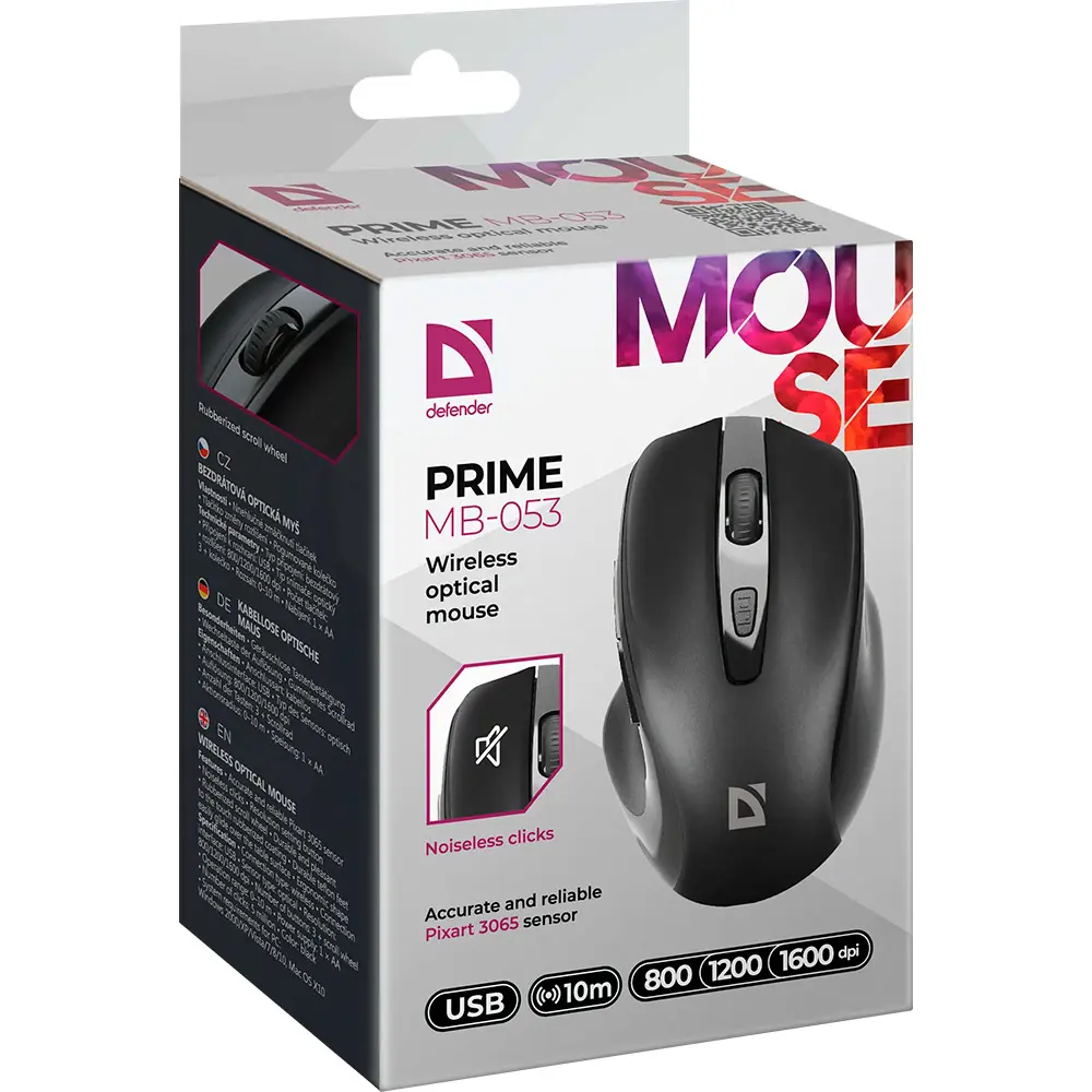 Миша бездротова DEFENDER Prime MB-053 чорна), зображення 4