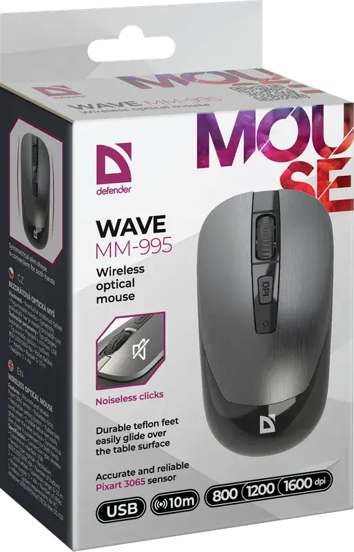 Миша бездротова DEFENDER Wave MM-995 чорна), зображення 7