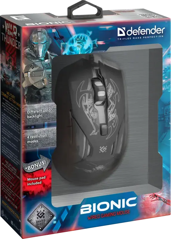 Миша ігрова DEFENDER Bionic GM-250L 6 кнопок 3200dpi), зображення 11 Миша ігрова DEFENDER Bionic GM-250L 6 кнопок 3200dpi), зображення 11