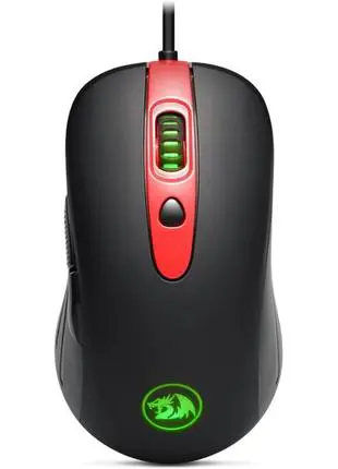 Миша ігрова DEFENDER GERBERUS, M703, TM REDRAGON (дротовара, інтерфейс підключення USB, роздільна здатність dpi: 100-7200 dpi, 7 кнопок, розміри 120 x 67.8 x 37.5 мм, класичний дизайн, симетрична, широке прогумове колесо прокрутки 8 мм, подовжені тефлонові ніжки, настройка DPI по осям X и Y, Редактор макросов, зберігання профілей) від батарейки.com.ua