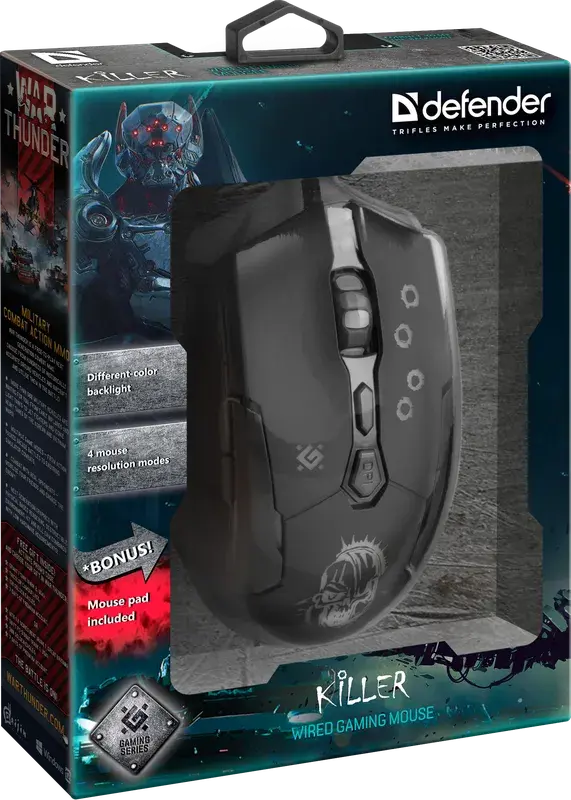 Миша ігрова DEFENDER Killer GM-170L 7 кнопок 3200dpi), зображення 10 Миша ігрова DEFENDER Killer GM-170L 7 кнопок 3200dpi), зображення 10