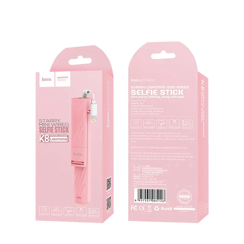 Монопод Hoco K8 Starry iPhone Lightning Pink), зображення 6