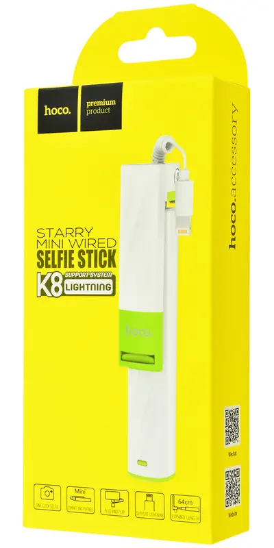 Монопод Hoco K8 Starry iPhone Lightning White), зображення 5 Монопод Hoco K8 Starry iPhone Lightning White), зображення 5