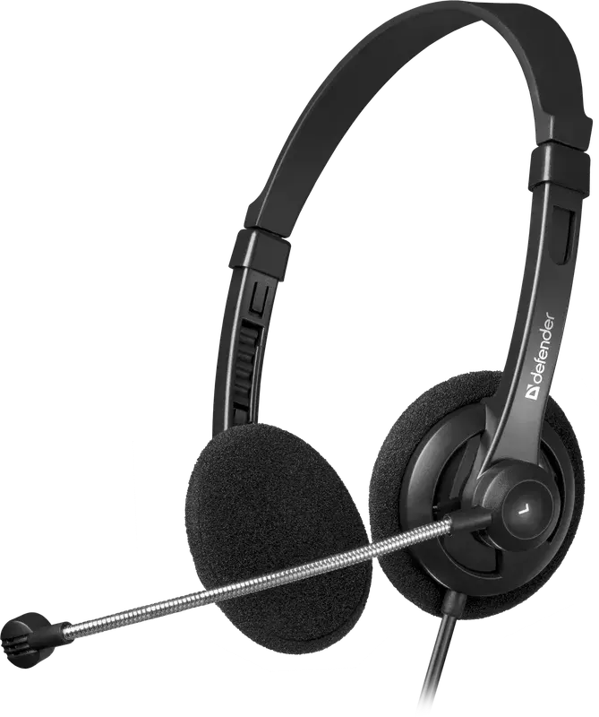 Навушники DEFENDER Aura 104 1,8м чорний (накладні, відкритого типу, регулятор гучністю, кероване оголів'я) від батарейки.com.ua
