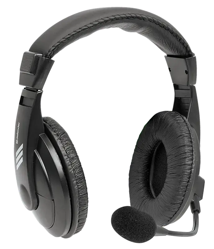 Навушники DEFENDER Gryphon HN-750U USB, чорний, 1.8м кабель (закритого типу, регулювання гучності на кабелі, мікрофон на гнучкій ніжці, кнопка вимкнення мікрофону, регулюєме оголів'я) від батарейки.com.ua