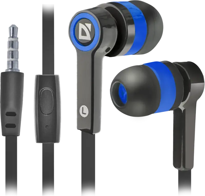 Навушники DEFENDER Pulse 420 чорний+синій від батарейки.com.ua