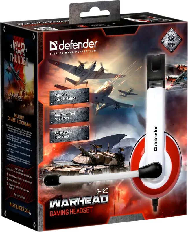 Навушники DEFENDER Warhead G-120 2м червоний+білий), зображення 9