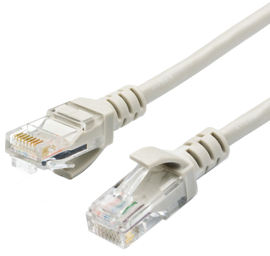 Патч-корд ATCOM RJ45 - RJ45 UTP GEPLINK Cat5e 26AWG 0,5м grey GL8050 від батарейки.com.ua