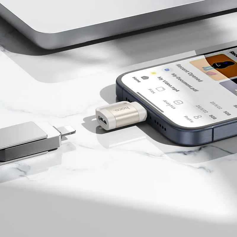 Перехідник HOCO UA31E iPhone Lightning to Type-C чорний), зображення 2 Перехідник HOCO UA31E iPhone Lightning to Type-C чорний), зображення 2