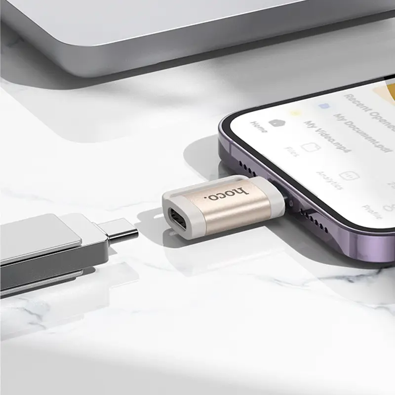 Перехідник HOCO UA31B Type-C - iPhone Lightning чорний), зображення 5 Перехідник HOCO UA31B Type-C - iPhone Lightning чорний), зображення 5