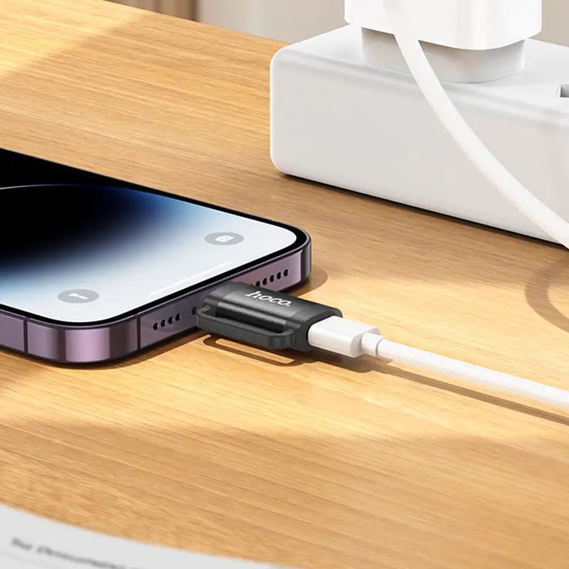 Перехідник HOCO UA31B Type-C - iPhone Lightning чорний), зображення 7 Перехідник HOCO UA31B Type-C - iPhone Lightning чорний), зображення 7