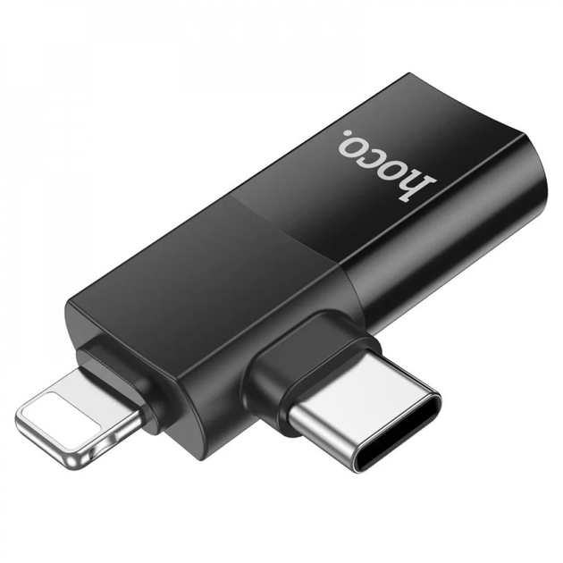 Перехідник OTG HOCO UA17 USB - Lightning + Type-C), зображення 4 Перехідник OTG HOCO UA17 USB - Lightning + Type-C), зображення 4