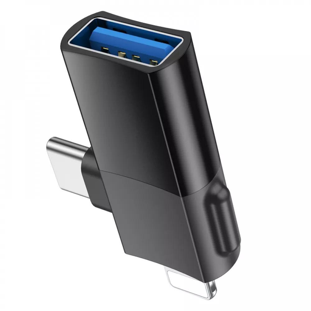 Перехідник OTG HOCO UA17 USB - Lightning + Type-C), зображення 7 Перехідник OTG HOCO UA17 USB - Lightning + Type-C), зображення 7