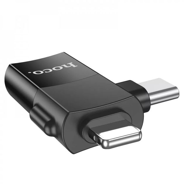 Перехідник OTG HOCO UA17 USB - Lightning + Type-C), зображення 8 Перехідник OTG HOCO UA17 USB - Lightning + Type-C), зображення 8