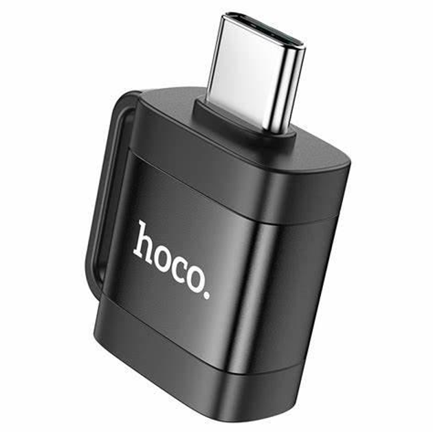 Перехідник OTG HOCO UA31C USB 2.0 AF - Type-C чорний), зображення 4 Перехідник OTG HOCO UA31C USB 2.0 AF - Type-C чорний), зображення 4