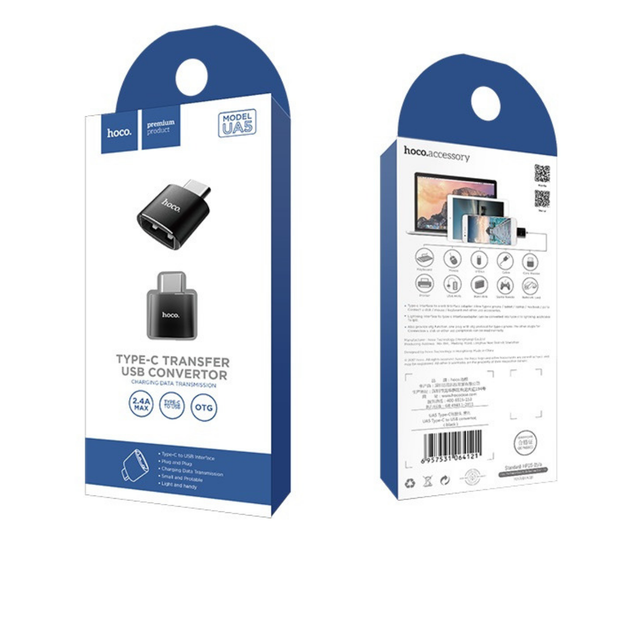 Перехідник OTG HOCO UA5 USB - Type-C black), зображення 4