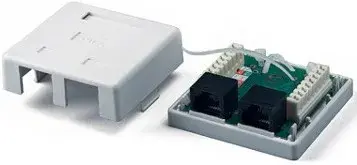 Розетка ATCOM UTP 8P8C RJ45 2 порти накладна біла 15254), зображення 3