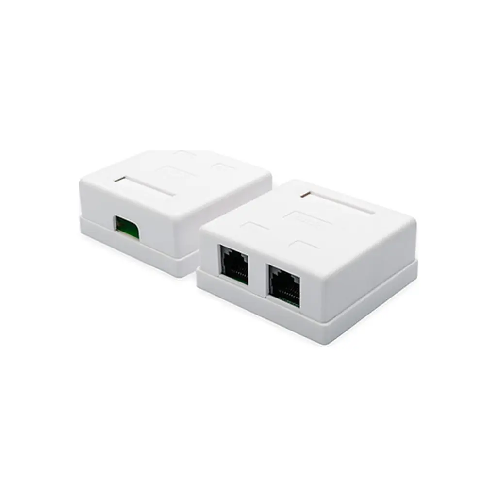 Розетка ATCOM UTP 8P8C RJ45 2 порти накладна біла 15254), зображення 4