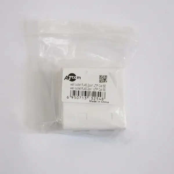 Розетка ATCOM UTP 8P8C RJ45 2 порти накладна біла 15254), зображення 5