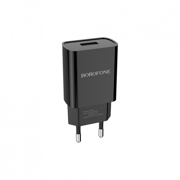 Зарядне BOROFONE ВА20А 1USB 2.1A black), зображення 2