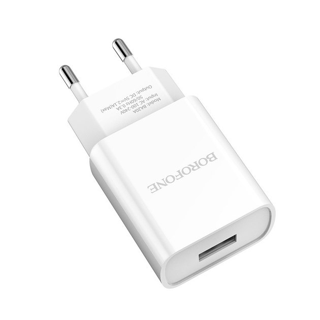 Зарядне BOROFONE BA20A 1USB 2.1A кабель Type-C white), зображення 3