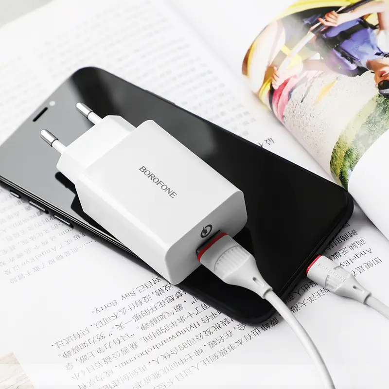 Зарядне BOROFONE BA21A 1USB 3A  QC3.0 18W кабель Type-C white), зображення 5