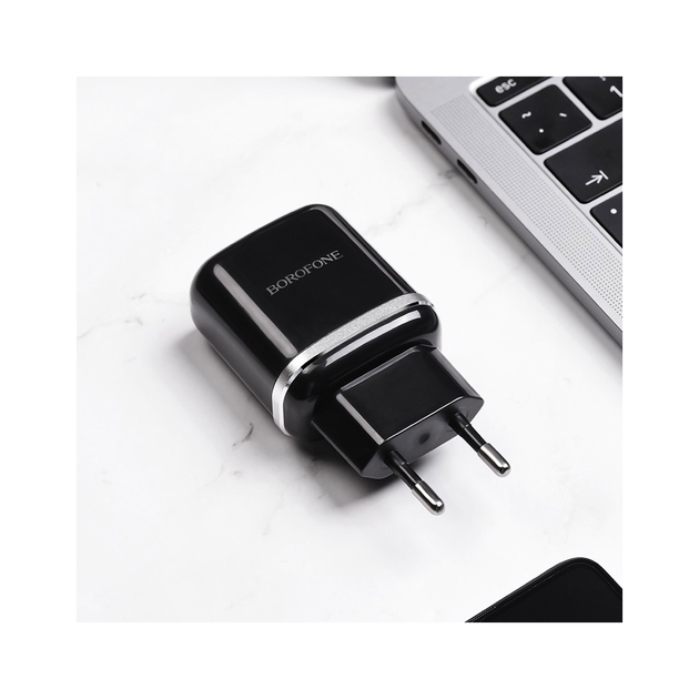 Зарядне BOROFONE BA36A 1USB 3A QC3.0 black), зображення 5 Зарядне BOROFONE BA36A 1USB 3A QC3.0 black), зображення 5