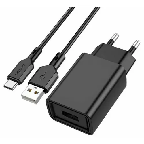 Зарядне BOROFONE BA68A 1USB 2.1A Type-C чорний), зображення 3 Зарядне BOROFONE BA68A 1USB 2.1A Type-C чорний), зображення 3