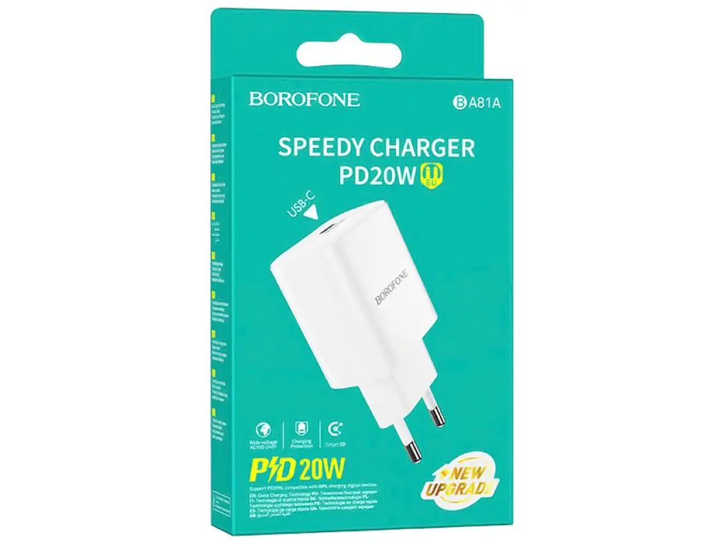 Зарядне BOROFONE BA81A Type C PD20W QC3.0 білий), зображення 8 Зарядне BOROFONE BA81A Type C PD20W QC3.0 білий), зображення 8