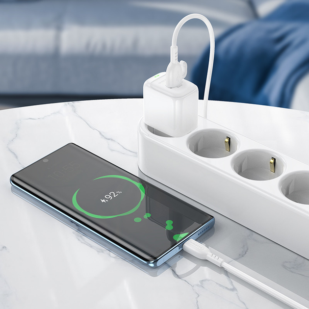 Зарядне BOROFONE BAS42A 1USB QC3.0 3A white), зображення 7 Зарядне BOROFONE BAS42A 1USB QC3.0 3A white), зображення 7