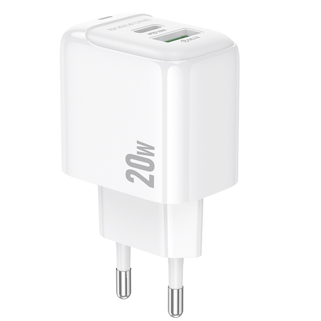 Зарядне BOROFONE BAS44A 1USB +1Type-C 3А PD20W QC3.0 білий), зображення 4 Зарядне BOROFONE BAS44A 1USB +1Type-C 3А PD20W QC3.0 білий), зображення 4
