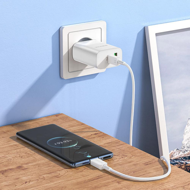 Зарядне BOROFONE BN10 USB-A/USB-C PD 65W dual port білий), зображення 7