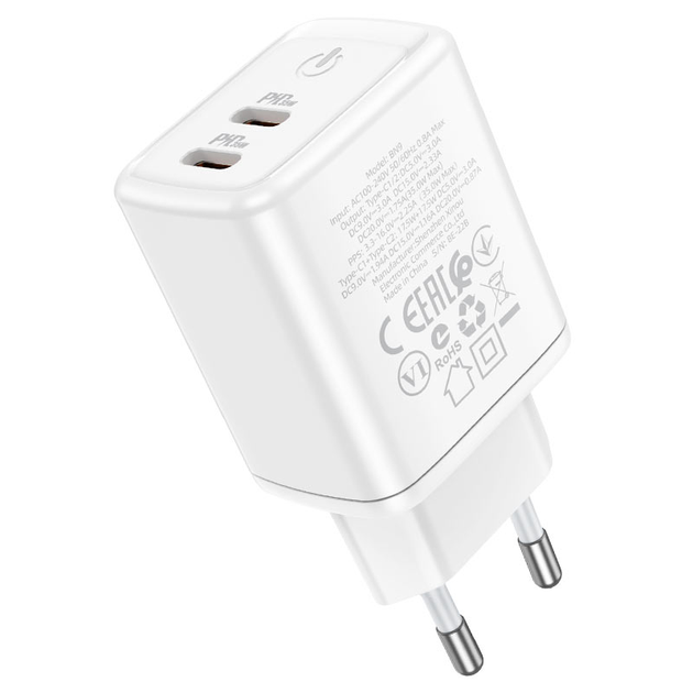 Зарядне BOROFONE BN9 PD 35W 2USB-C білий), зображення 2