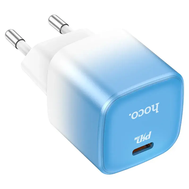Мережеве Зарядне HOCO C101A Type C 3А PD20W QC3.0 Blue), зображення 3