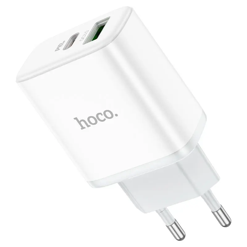 Мережеве Зарядне HOCO C105A USB 3.0А Type-C PD20W QC3.0 білий), зображення 6