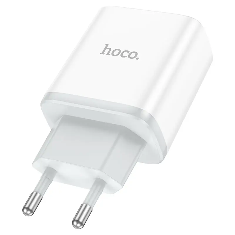 Мережеве Зарядне HOCO C105A USB 3.0А Type-C PD20W QC3.0 білий), зображення 8
