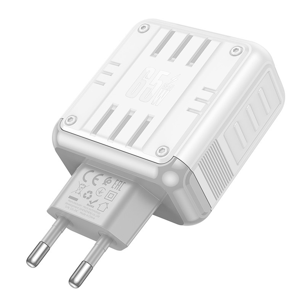 Зарядне HOCO C139A PD65W 2Type-C 1USB білий), зображення 4 Зарядне HOCO C139A PD65W 2Type-C 1USB білий), зображення 4