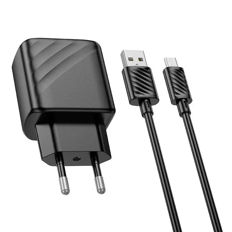 Зарядне HOCO CS21A 1USB 3А QC3.0 18W з кабелем Micro Black), зображення 5 Зарядне HOCO CS21A 1USB 3А QC3.0 18W з кабелем Micro Black), зображення 5