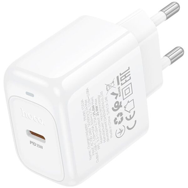 Зарядне HOCO CS53A Type-C PD25W QC білий від батарейки.com.ua