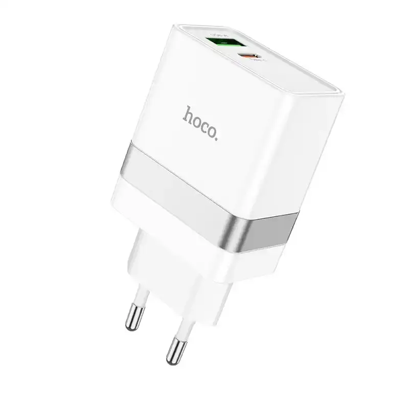 Зарядне HOCO N21 1Type-C, 1USB 3А PD30W QC3.0 білий), зображення 5 Зарядне HOCO N21 1Type-C, 1USB 3А PD30W QC3.0 білий), зображення 5
