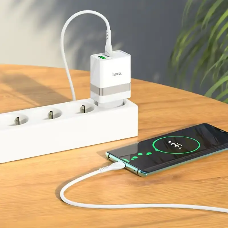Зарядне HOCO N21 1Type-C, 1USB 3А PD30W QC3.0 білий), зображення 7 Зарядне HOCO N21 1Type-C, 1USB 3А PD30W QC3.0 білий), зображення 7