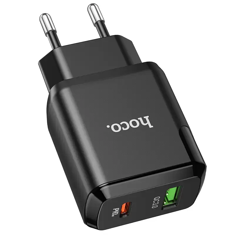 Зарядне HOCO N5 1USB 1Type-C 3А PD 20W QC3.0 чорне), зображення 4 Зарядне HOCO N5 1USB 1Type-C 3А PD 20W QC3.0 чорне), зображення 4