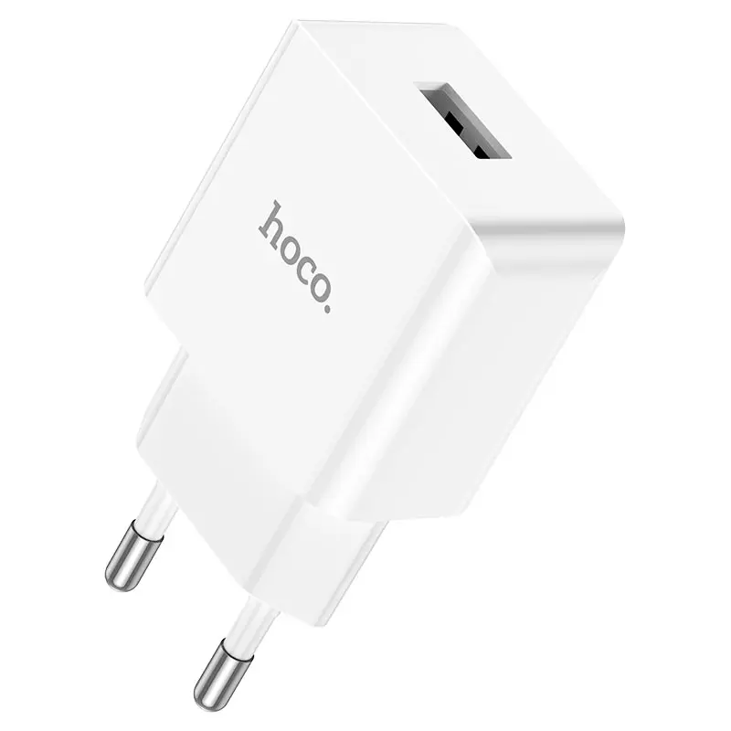 Мережеве Зарядне Hoco C106A 1USB 2,1A White), зображення 5 Мережеве Зарядне Hoco C106A 1USB 2,1A White), зображення 5