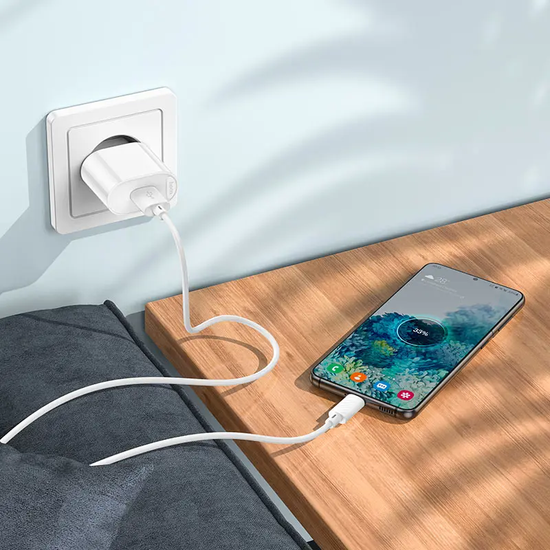 Зарядне Hoco C109A 1USB 3А 18W QC3.0 кабель Micro White), зображення 8 Зарядне Hoco C109A 1USB 3А 18W QC3.0 кабель Micro White), зображення 8